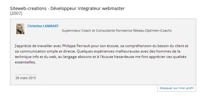 Christine LAMBART Superviseur Coach et Consultante formatrice Réseau recommandations-viadeo-cylene