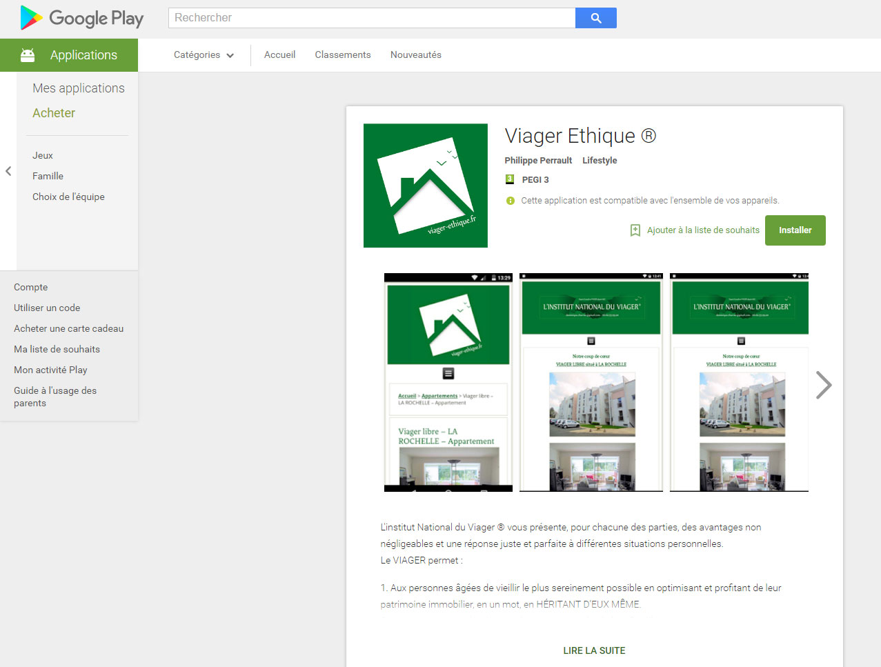 création application android site internet